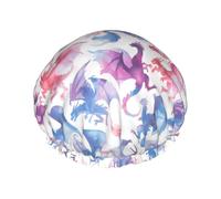Watercolor Dragon Cuffia Da Doccia Per Donna Flessibile Cuffia Da Bagno Elastico Cuffie Capelli Per Spa Hotel Casa