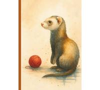 Watercolor Ferret with Yarn Ball Composition Notebook: Whimsical Animal Journal for Students Teens Kids and Pet Lovers to Capture Notes Creative Ideas and Daily Reflections