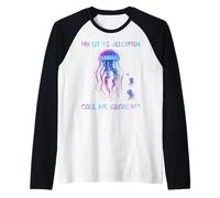 Watercolor Fish Sea My Little Jellyfish Call Me Grandma Maglia con Maniche Raglan