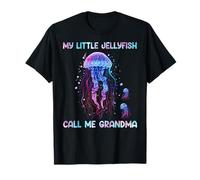 Watercolor Fish Sea My Little Jellyfish Call Me Grandma Maglietta