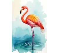 Watercolor Flamingo Journal: a GRAPH notebook for self-expression