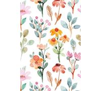 Watercolor Floral Notebook - White Background: Quaderno con fogli a quadretti, per scrivere e prendere appunti | 200 pagine | Formato A5 | Quaderno Floreale ad Acquerello - SfondoBianco