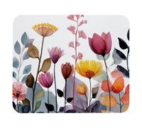 Watercolor Flower Design Tappetini Mouse Bordo Cucito Tappetino per Mouse Confortevole Mousepad per Pc Laptop Ufficio 25X30Cm