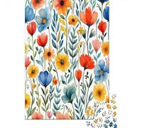 Watercolor Flowers Puzzle Da 1000 Pezzi Per Adulti Puzzle Da 1000 Pezzi Giochi Educativi Decorazione Della Casa Puzzle I Migliori Regali Per Uomini E Donne 1000pcs (75x50cm)