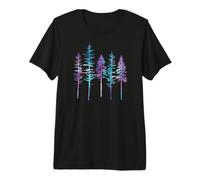 Watercolor Forest Outdoor Pine Tree Nature Hiking Camping Maglietta Premium
