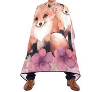 Watercolor Foxes Pink Uomo Donna Mantello Da Barbiere Tutta Lunghezza Mantella Taglio Capelli Leggera Mantella Parrucchiere Per Acconciatura Uso Domestico Tagliare I Capelli 168X140Cm