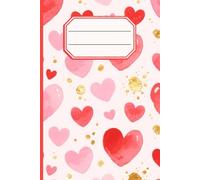 Watercolor Heart Pattern Journal - Valentine Inspired Notebook: Lined Paper Writing Book with Matte Cover, 6x9