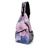 Watercolor Japanese Cherry Flowers Donna Uomo Borsas A Spalla Leggera Borsa A Tracolla Casual Borsa Monospalla Per Ciclismo Escursionismo Treeking