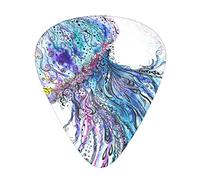 Watercolor Jellyfish Il plettro per chitarra, per chitarre acustiche, elettriche, basso - tocco naturale, confezione da 12, multicolore.