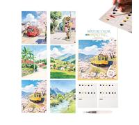 Watercolor Kit - 12 Colors Portable Professional Workbook, Watercolor Painting Pen with Brush Tip, Art Supplies Set, Travel Trip Car Desktop Outside Sketching, Pottery Mural Creative Painting Tools