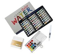 Watercolor Kit - Set di 12/24 colori portatile per acquerelli | Kit per pittura ad acqua | Small Portable Professional Art Supplies for Outdoor , Artists, Amatorial Hobbyist