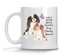 Watercolor Life Is Better With A Cavalier King Charles Spaniel Mug Unico Tazzine Da Caffè Ceramica Tazze Per Cappuccino Ufficio Casa 330Ml
