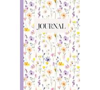 Watercolor Meadow Flowers Journal: Pretty Floral Pattern Blank Lined Notebook