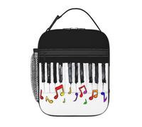 Watercolor Notes And Piano Keys Borsa Per Il Pranzo A Prova Di Perdite Borsetta Termica Riutilizzabile Borsa Frigo Per Picnic Campeggio Viaggio