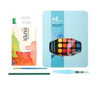Watercolor Paint Kits - 48 Colors Solid Sketching Paints Set Professional