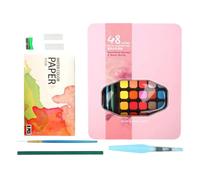 Watercolor Paint Kits - 48 Colors Solid Sketching Paints Set Professional