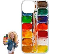 Watercolor Paint Pallete Paintbox Phone Case for iPhone, Colorful TPU Bumper Hard Back Slim Shockproof Phones Case Cover, Full of personality for iPhon Case Cover (iPhone 16promax,Watercolor)