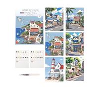 Watercolor Painting Kit - 12 Colours Professional Portable Workbook With Brush, Integrated Paint Cards & Drawing Paper - Travel Friendly Art Set, For Sketching & Pottery Murals