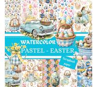 WATERCOLOR PASTEL EASTER SCRAPBOOK PAPER: This is a double sided craft paper, used in DIY junk journals, EPHEMERA, ORIGAMI, DECOUPAGE, MIXED MEDIA ART, Collage