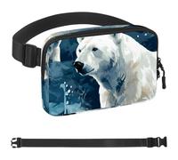 Watercolor Polar Bear-1553 Marsupio per uomini e donne, marsupio con tracolla regolabile, alla moda, borsa a tracolla ovunque, per viaggi all'aperto, corsa, escursionismo, multicolore, Multicolore,