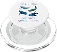 Watercolor Shark Ocean Just A Girl Who Loves Whale Sharks PopSockets PopGrip per MagSafe