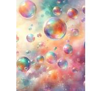 Watercolor Soap Bubbles: 120 Cream Paper Pages 8.25 x 11 in Glossy Hardcover Notebook