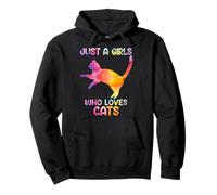 Watercolor Soloful Pet Cat Kitten just a girl who loves cats Felpa con Cappuccio
