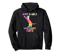 Watercolor Soloful Pet Cat Kitten just a girl who loves cats Felpa con Cappuccio