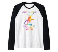 Watercolor Soloful Pet Cat Kitten just a girl who loves cats Maglia con Maniche Raglan