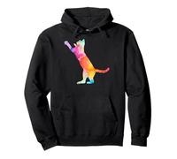Watercolor Soloful Pet Cat Kitten With Watercolor Cat Felpa con Cappuccio