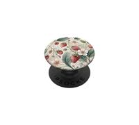 Watercolor Wild Strawberry Botanical Floral Pattern PopSockets PopGrip Adesivo