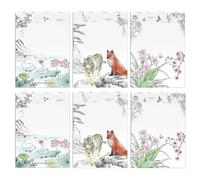 Watercolor Workbook | 6 Pieces Water Coloring Paper | Aesthetic Illustrations Chinese Painting Book | for Adults Boys Girls Artists Teens Beginners Travel School Art Craft Home