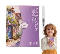 Watercolor Workbook - Beginner-Friendly Watercolor Painting Kit, Water Color Painting Book with Drawing Paper, 12-Color Paint and Brush, Easy to Use Creative Function, Art Supplies Category Tool