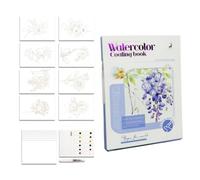 Watercolor Workbook, Tri-fold Beginner Coloring Painting Sketchbook