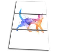 Watercolour Bengal Cat Animals TREBLE TELA parete arte foto stampa