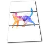 Watercolour Bengal Cat Animals TREBLE TELA parete arte foto stampa