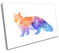Watercolour Cat Maine Coon Animals SINGLE TELA parete arte foto stampa