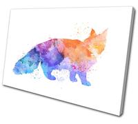 Watercolour Cat Maine Coon Animals SINGLE TELA parete arte foto stampa