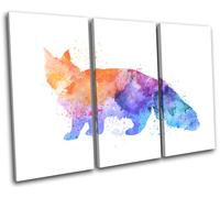 Watercolour Cat Maine Coon Animals TREBLE TELA parete arte foto stampa