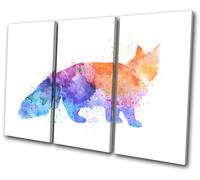 Watercolour Cat Maine Coon Animals TREBLE TELA parete arte foto stampa