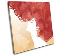 Watercolour Woman Illustration SINGLE TELA parete arte foto stampa