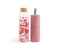 waterdrop® Borraccia per Acqua, Bottiglia in Vetro 600 ml, Con fodera in neoprene e chiusura ermetica, Lavabile in lavastoviglie, Senza BPA, Sostenibile e Riutilizzabile