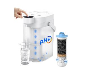 Waterdrop Filtro dell'acqua alcalina, ricaricabile, 3,5 l, 6 livelli, brocca d'acqua istantanea elettrica, acqua alcalina mineralizzata, filtro dell'acqua portatile, riduce TDS