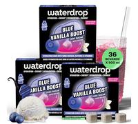 waterdrop® Microenergy Blue Vanilla - 36 waterdrop cubetti per acqua - 90mg di Caffeina naturale e Vitamina - Zero Zuccheri e poche Calorie - Alternativa a Energy Drink polvere - acqua aromatizzata