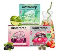 waterdrop® Mojito Set - Cubetti per Acqua - 36 Cubi Mojito, Fragola & Mora - Bevanda Analcolica Zero Alcol - Alternativa Analcolica all’Acqua Tonica - Senza Zucchero con Vitamine C & B12