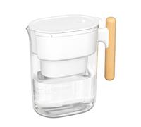 Waterdrop PT-04W Chubby Caraffa Filtrante 3,5L, NSF Cert., Manico Legno | Filtro 3 Mesi, Lunga Durata 200 Galloni, Riduce Fluoruro, Cloro e Altro, Senza BPA, Bianca