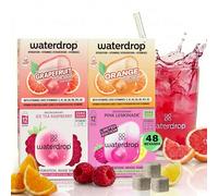 waterdrop® Set Microdrink, 48 cubetti waterdrop per acqua, Pacchetto di prova con 4 gusti aromatizzanti, insaporitore acqua senza zucchero, acqua aromatizzata, Cubetti per bevande