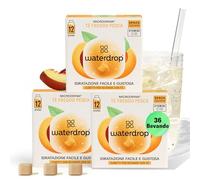 waterdrop® Tè Freddo alla PESCA, 36 cubetti per acqua Microdrink, insaporitore acqua, Tisane a freddo senza zucchero Con Vitamina C & B3, Bevanda Analcolica, The Nero, Ice Tea