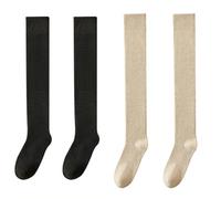 Wateresty - Calze alte da donna, sopra il ginocchio, in pile spesso, calde, invernali, scaldamuscoli, 2PCS-C., Taglia unica