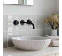 Waterevolution Flow Miscelatore per lavabo a 3 fori ad incasso nero opaco con beccuccio da 25 T1163FPR-25